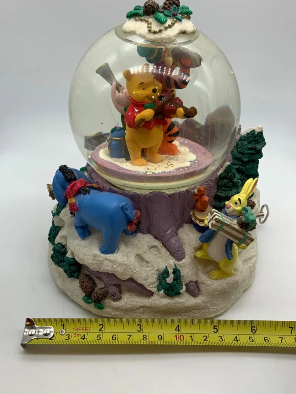 Vintage Disney Winnie the Pooh & Friends We Wish You A Merry Christmas Snowglobe